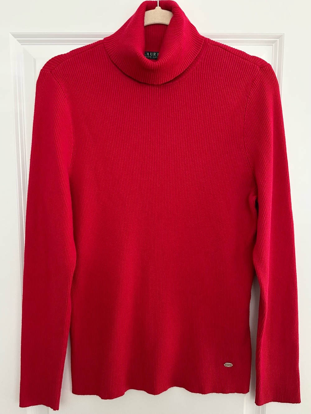 Lauren Ralph Lauren “Ralph Red” Ribbed Fitted Turtleneck Sweater - Fall /Holiday
